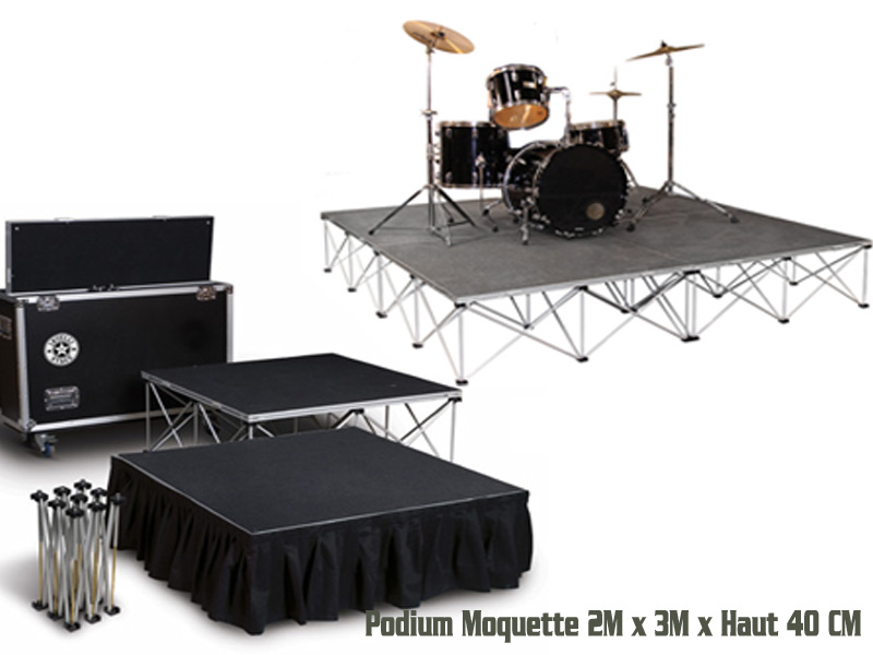 Podium 1Mx1M x 6 H 40cm 900K/m² 6m²